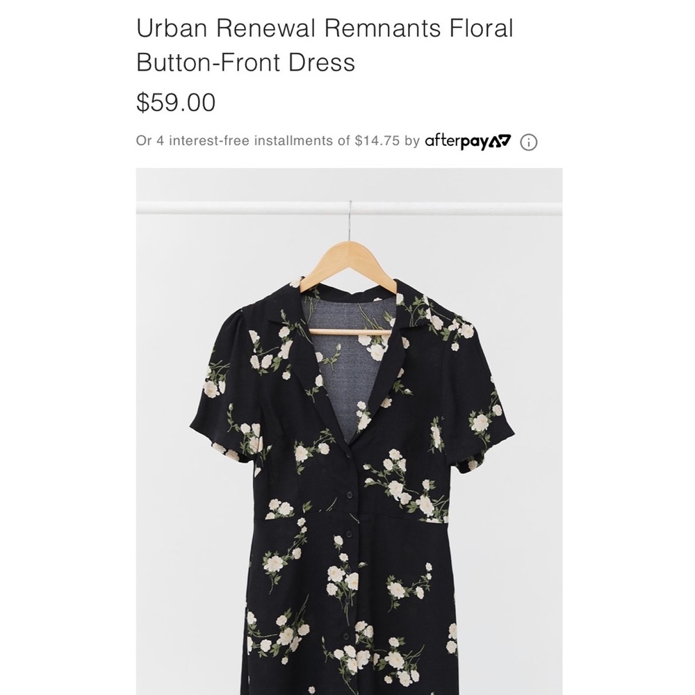 UO Renewal Remnants Floral Button-Front Dress